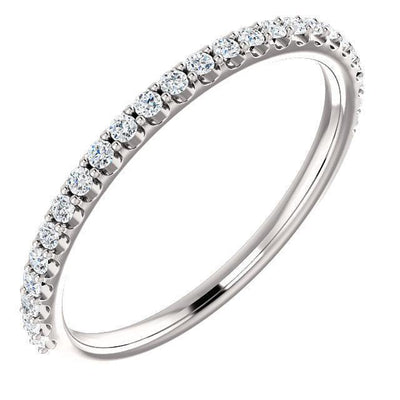 Juliette Round Moissanite 1/2 Eternity Prong Ice Solitaire 950 Platinum Band