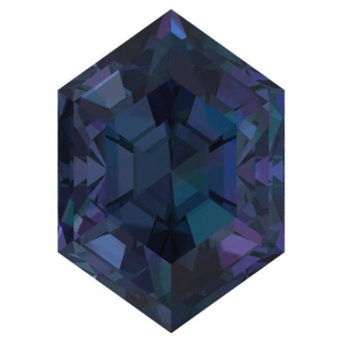 Elongated Hexagon FAB Lab-Grown Alexandrite Gems