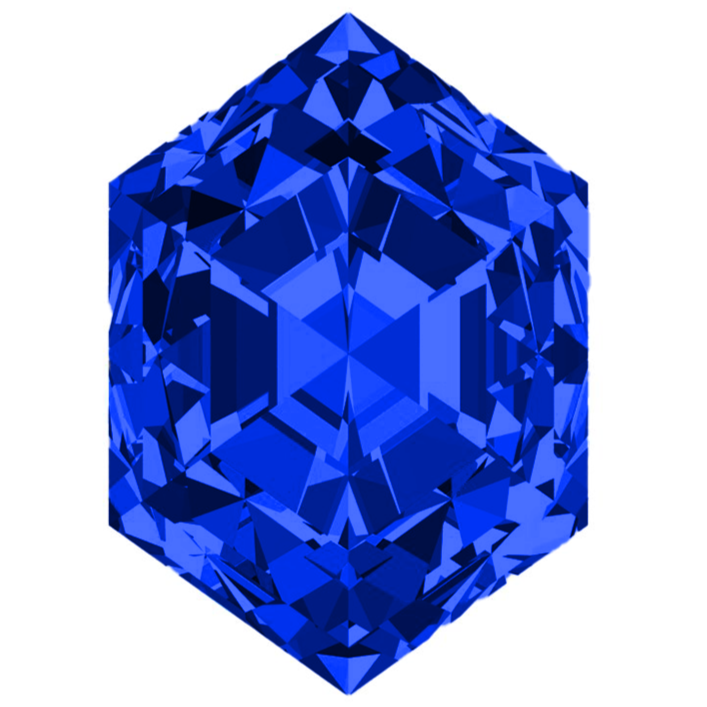 Elongated Hexagon FAB Lab-Grown Blue Sapphire Gems