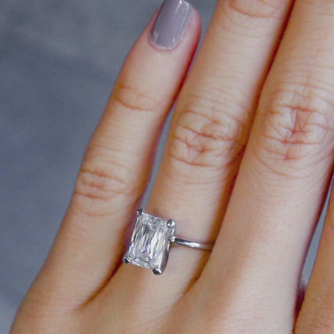 A Cute Cut Heirloom FAB Moissanite 4 Prongs FANCY Solitaire Ring