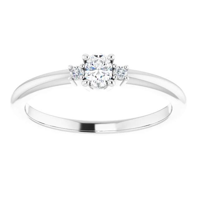 4x3mm Oval Lab-Grown Diamond Accent Ring-FIRE & BRILLIANCE