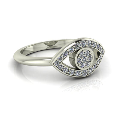 Anastasia Natural Round Brilliant Pave Diamond Eye Custom Ring-Custom-Made Jewelry-Fire & Brilliance ®