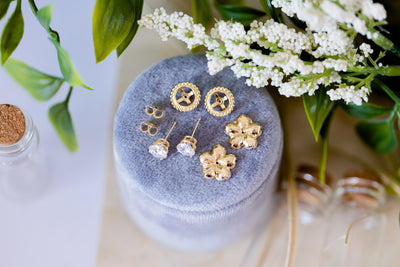Sparkle and Shine Gift Set: 1 Pair of Earrings & 2 Earring Jackets