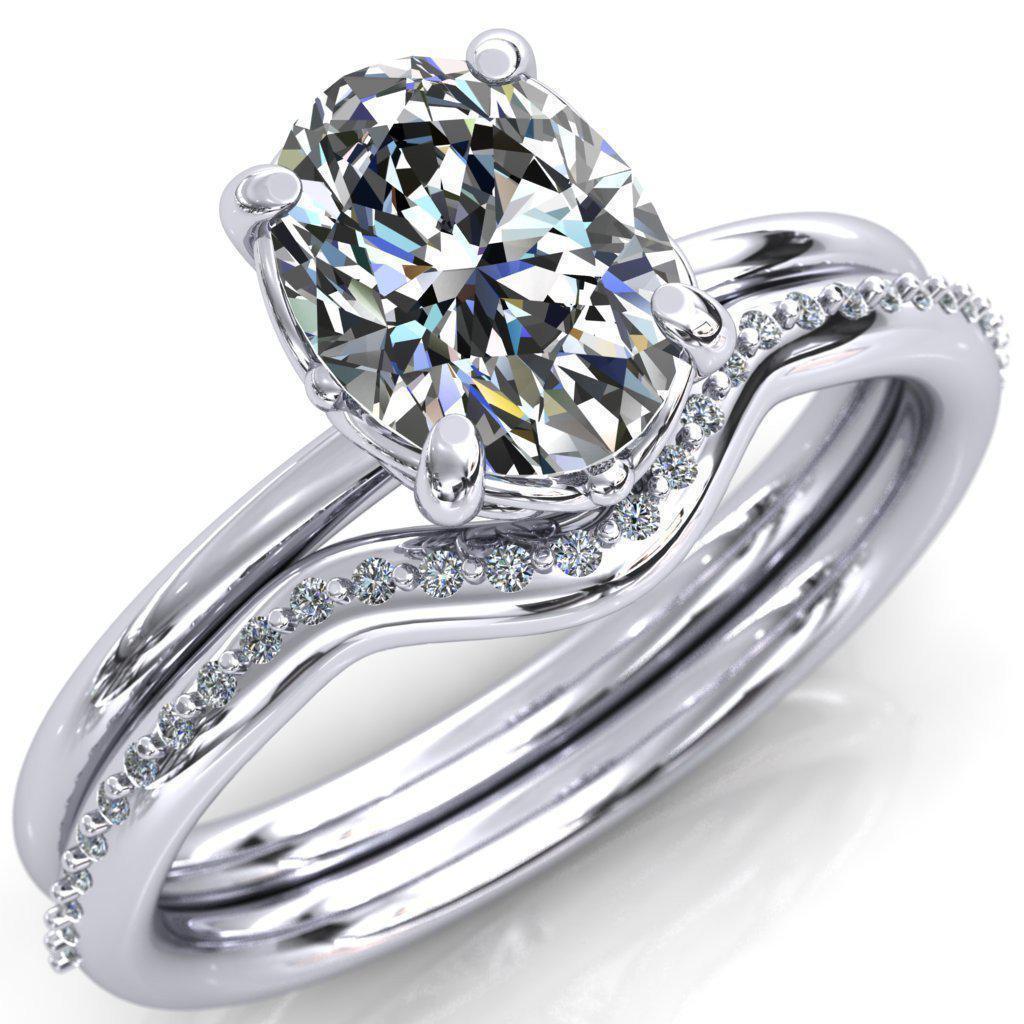 Bond Oval Moissanite Arches With Intersection Spheres Engagement Ring-Custom-Made Jewelry-Fire & Brilliance ®