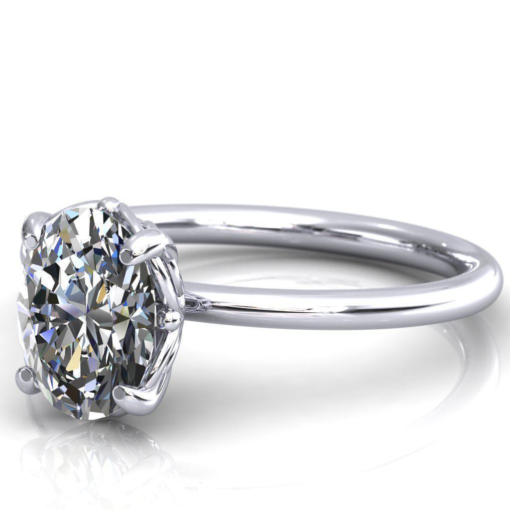Bond Oval Moissanite Arches With Intersection Spheres Engagement Ring-Custom-Made Jewelry-Fire & Brilliance ®