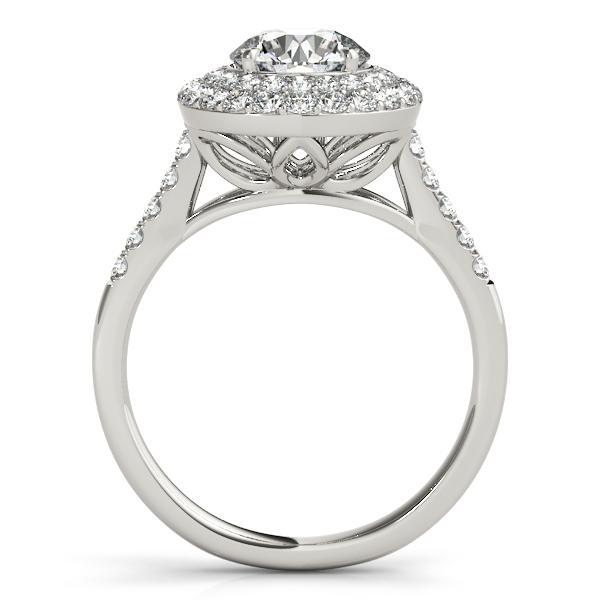 Cindy Round Moissanite Halo Cathedral Engagement Ring-Custom-Made Jewelry-Fire & Brilliance ®