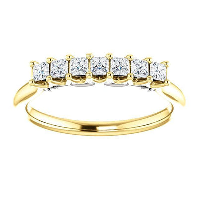 Clover Princess Moissanite Scrolls Anniversary Band-Wedding and Anniversary Bands-Fire & Brilliance ®
