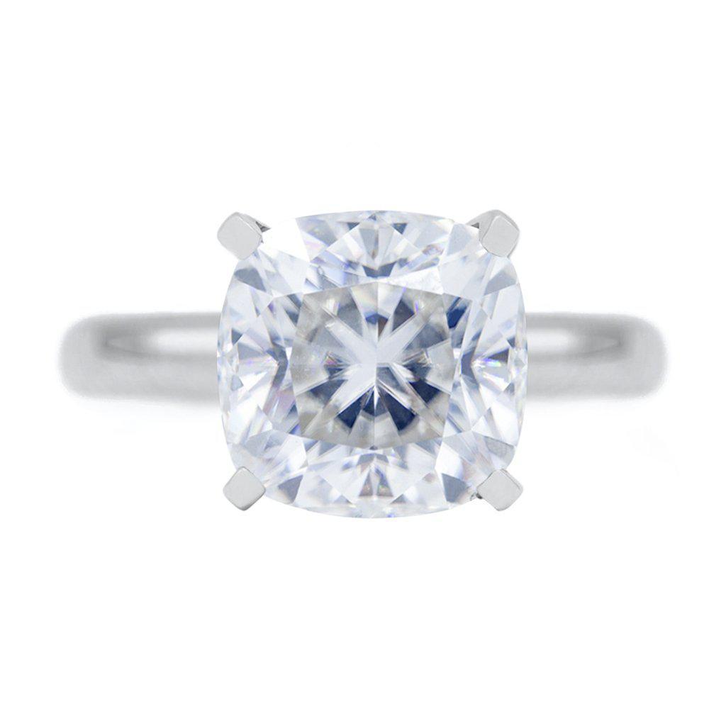 Cushion First Crush FAB Moissanite Prongs FANCY Solitaire Ring