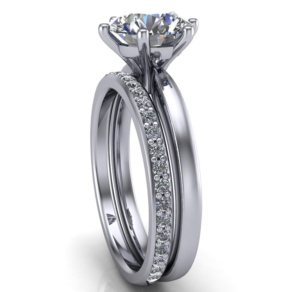 Enid Round Moissanite 6 Prong Engagement Ring-Custom-Made Jewelry-Fire & Brilliance ®