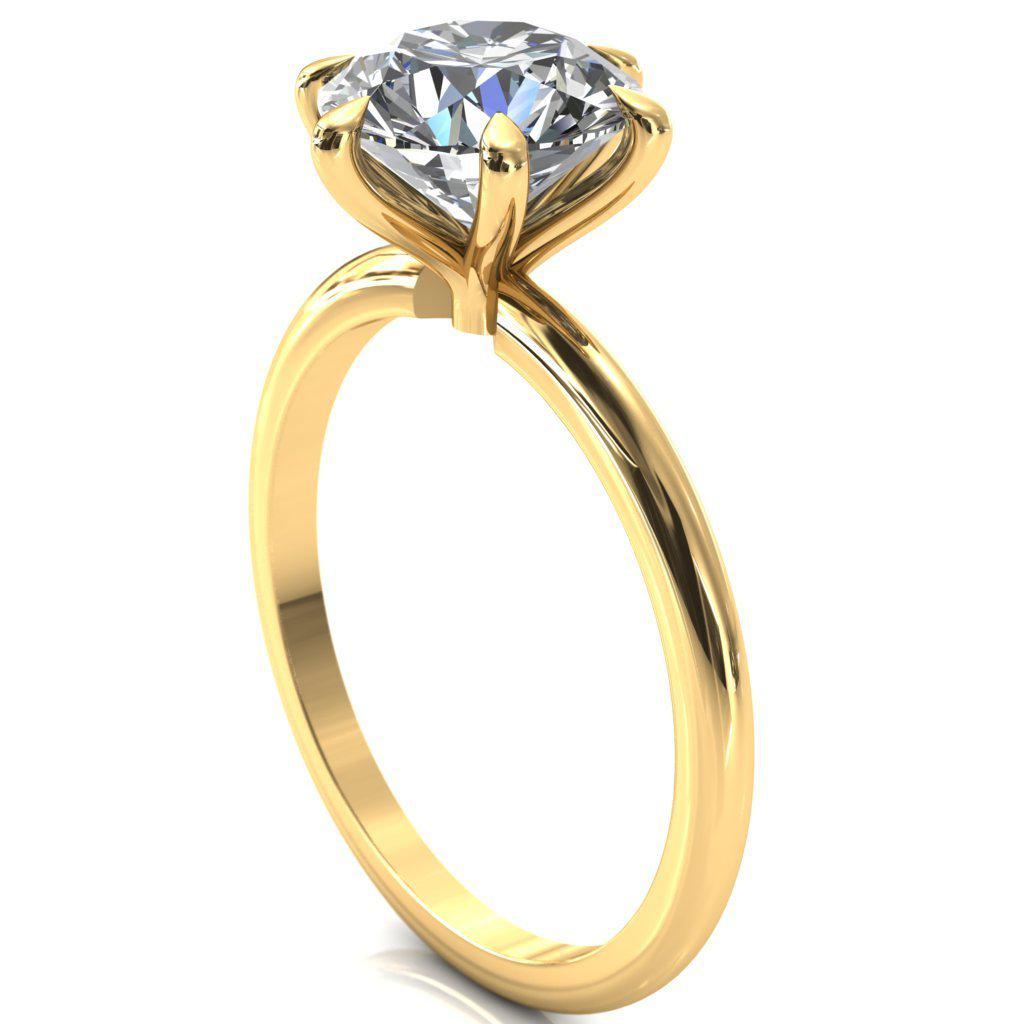 Gracey Round Moissanite 6-Claw Prong Engagement Ring-Custom-Made Jewelry-Fire & Brilliance ®
