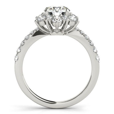 Hana 8mm Round Center Stone Cathedral Halo Engagement Ring