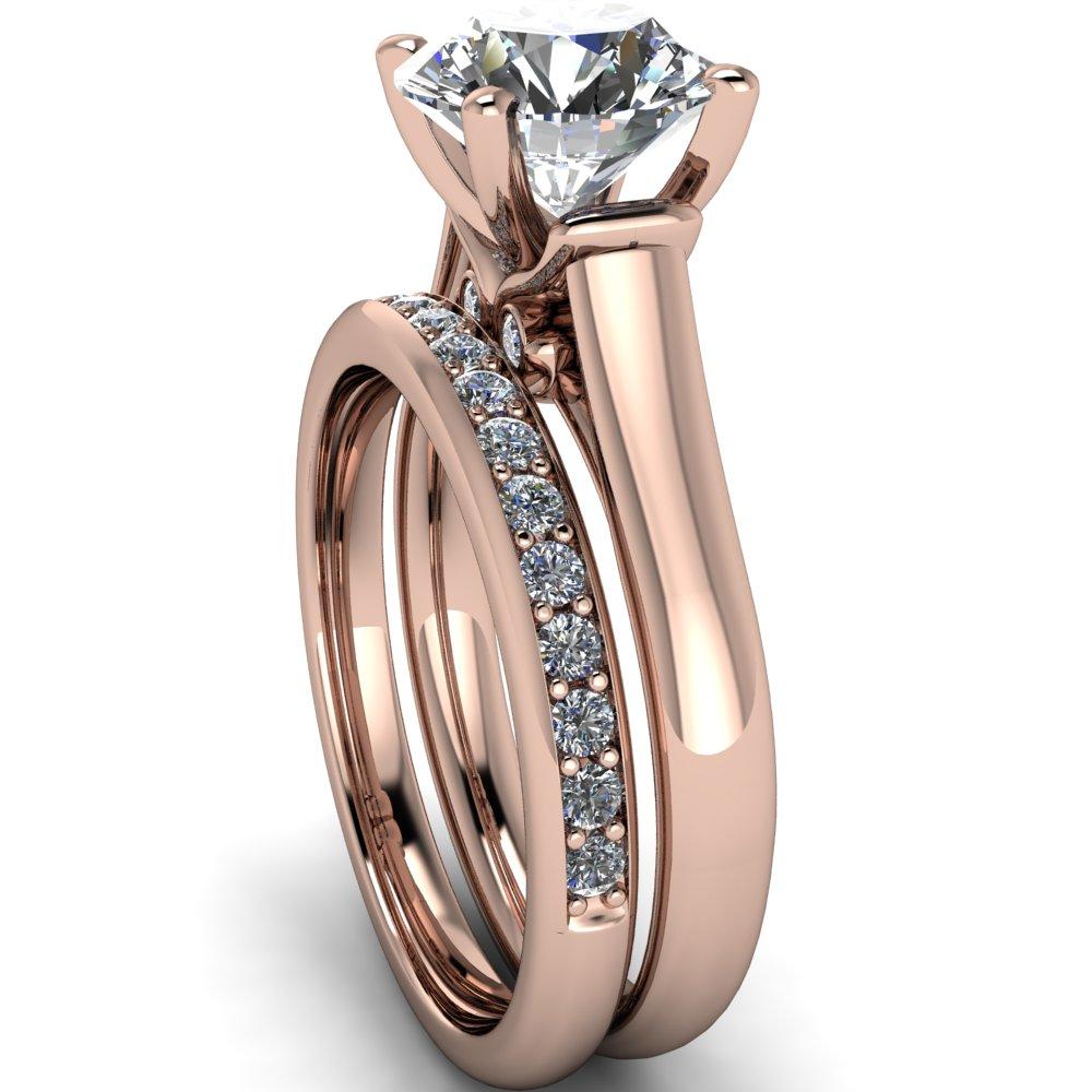 Karen Round Moissanite Song 4 Prong Engagement Ring-Custom-Made Jewelry-Fire & Brilliance ®