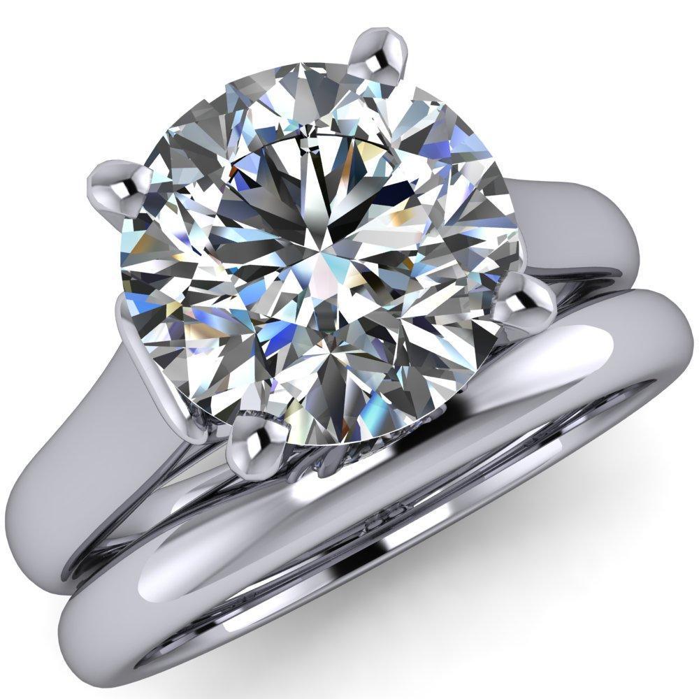 Karen Round Moissanite Song 4 Prong Engagement Ring-Custom-Made Jewelry-Fire & Brilliance ®