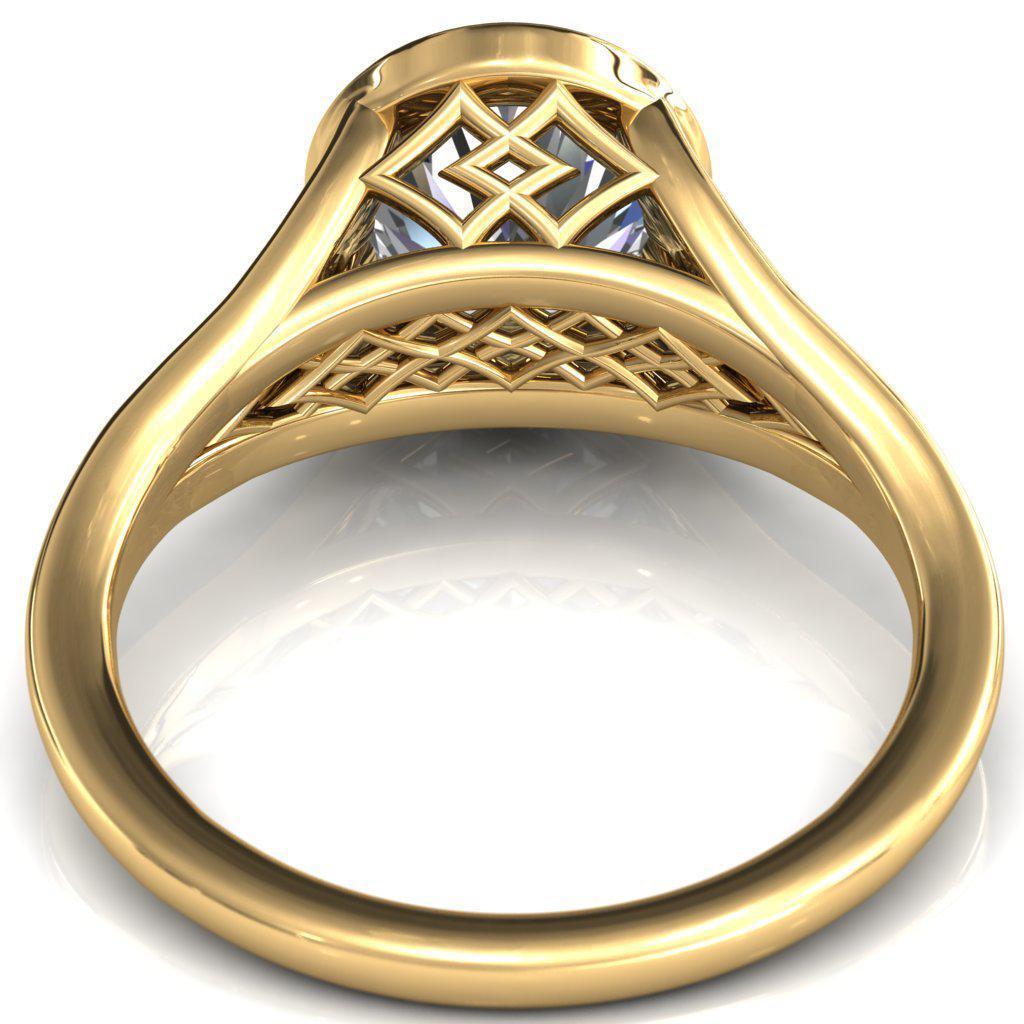 Kathryn Round Moissanite Elesque Filigree Bezel Set Ring-Custom-Made Jewelry-Fire & Brilliance ®