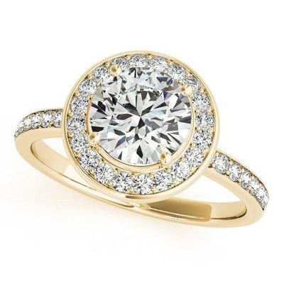 Kaye Round Moissanite Halo Engagement Ring-Custom-Made Jewelry-Fire & Brilliance ®