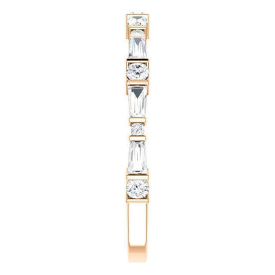 Kenla Round and Tapered Baguette Diamond 3/4 Eternity Bar Set Bands-FIRE & BRILLIANCE