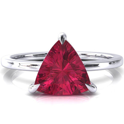 Lyla Trillion Ruby 4 Claw Prong Single Rail Solitaire Ring-FIRE & BRILLIANCE