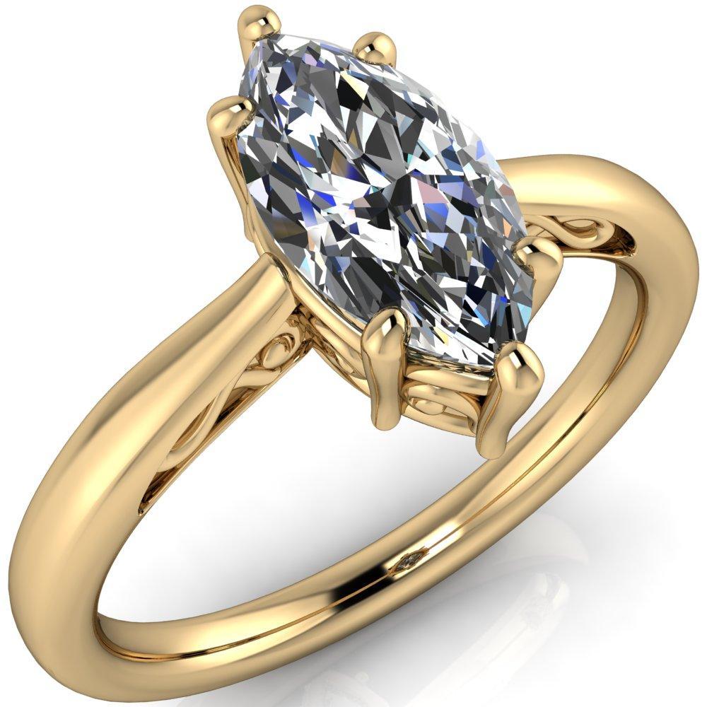 Maisie Marquise Moissanite 6 Prong Filigree Basket Enagement Ring-Custom-Made Jewelry-Fire & Brilliance ®