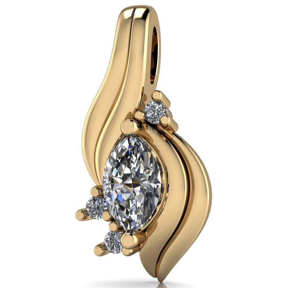 Marquise Moissanite 2 Prong Diamond Accent Pendant-Pendants-Fire & Brilliance ®