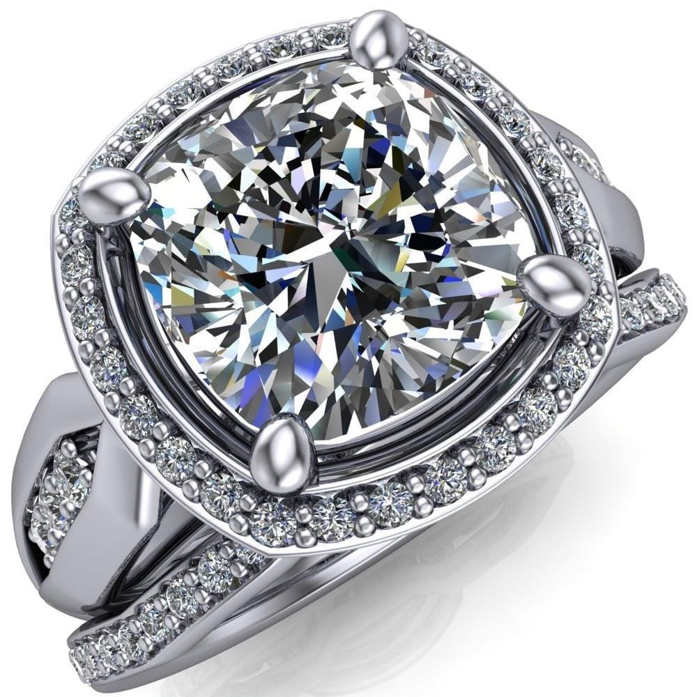 East-West Moissanite Solitaire Ring | Bashert Jewelry 4.5 / Please Choose (Required)