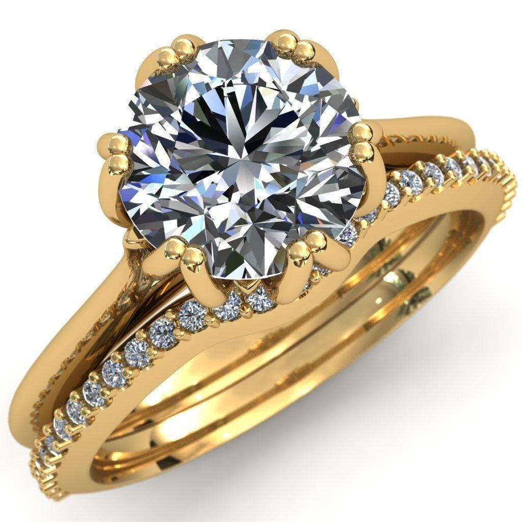 Naomi Round Center Stone Double Prong Engagement Ring