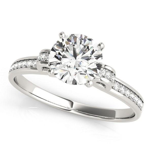 Oakley Round Moissanite Diamond Loop Channel Two-Tone Engagement Ring-Custom-Made Jewelry-Fire & Brilliance ®
