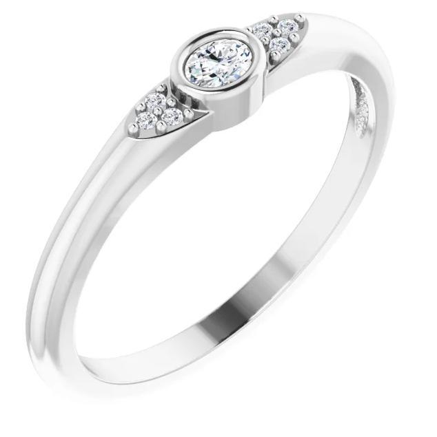 Oval Diamond Lab-Grown Diamond Accent Stackable Ring-FIRE & BRILLIANCE