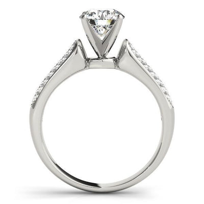 Piper Round Moissanite Triple Diamond Channel Set Two-Tone Engagement Ring-Custom-Made Jewelry-Fire & Brilliance ®