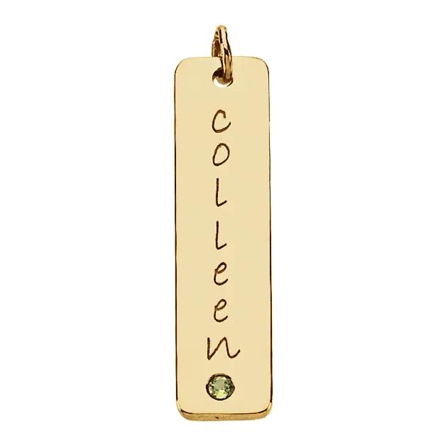 Posh Mommy Engravable Tall Tag Pendant-FIRE & BRILLIANCE