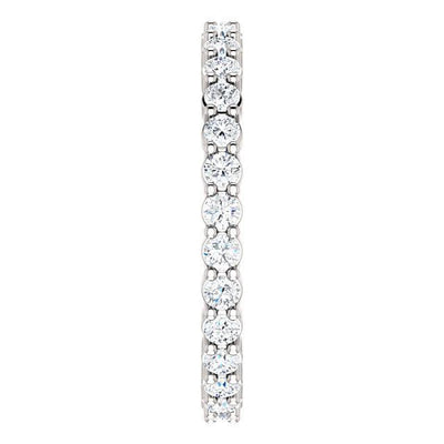 Prestine Diamond or Moissanite Full Eternity Double Shared Prongs Under Bezel Band-Wedding and Anniversary Bands-Fire & Brilliance ®