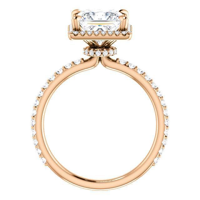 Princess/Square Moissanite Diamond Accent Ice Halo Collar Ring-Custom-Made Jewelry-Fire & Brilliance ®