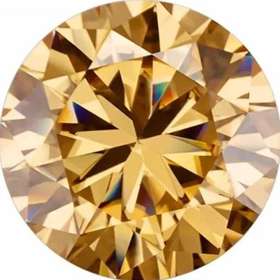 Round Diamond Faceted FAB Brown Moissanite Loose Stone-FIRE & BRILLIANCE