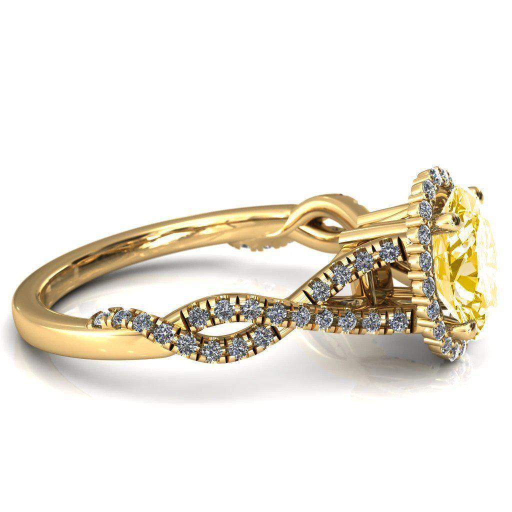 Sacha Oval Canary Yellow 4 Prong 1/2 Micropavé Infinity Shank Engagement Ring-FIRE & BRILLIANCE
