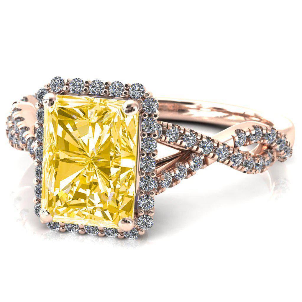 Sacha Radiant Canary Yellow 4 Prong 1/2 Micropavé Infinity Shank Engagement Ring-FIRE & BRILLIANCE