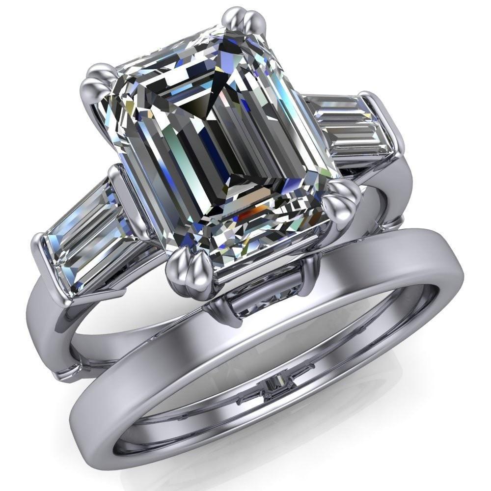 Soren Emerald Center Stone Classic And Timeless Double Baguette