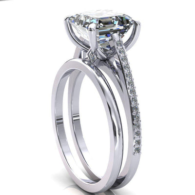 Sylvia Asscher Moissanite Half-Eternity Diamond Prong-Set Ring-Custom-Made Jewelry-Fire & Brilliance ®