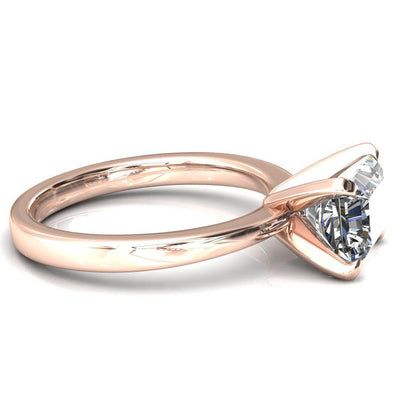 Tessa Radiant Moissanite East-West 4 Prong Pitched Sholders Solitaire Engagement Ring-FIRE & BRILLIANCE