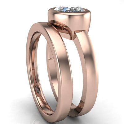 Tinley Oval Moissanite Full Bezel Ring-Custom-Made Jewelry-Fire & Brilliance ®