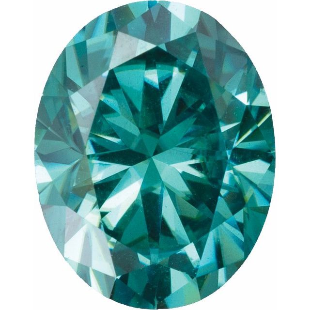 Oval Diamond Faceted FAB Teal Moissanite Loose Stone