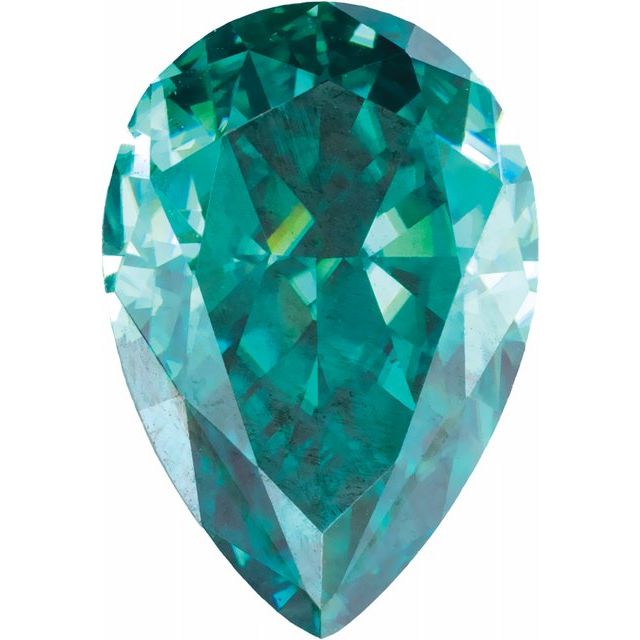 Pear Diamond Faceted FAB Teal Moissanite Loose Stone