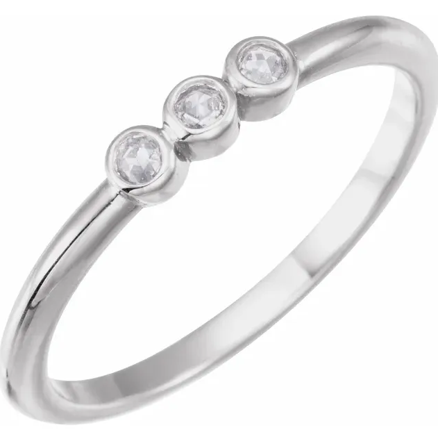 Stackables 0.06 CTW Rose-Cut Natural Diamond Ring