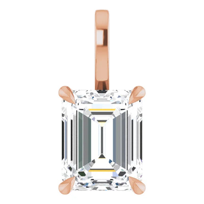 Emerald Center 4 Claw Prongs Pendant and Necklace