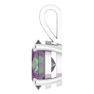 Oval Center 4 Claw Prongs Pendant and Necklace