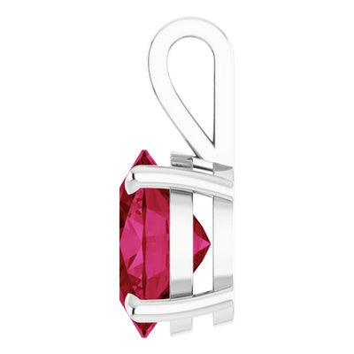 Oval Center 4 Claw Prongs Pendant and Necklace