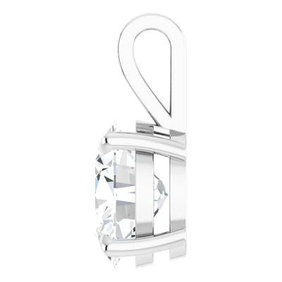 Oval Center 4 Claw Prongs Pendant and Necklace