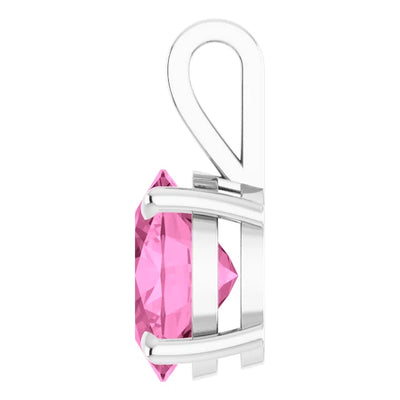 Oval Center 4 Claw Prongs Pendant and Necklace