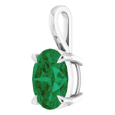 Oval Center 4 Claw Prongs Pendant and Necklace