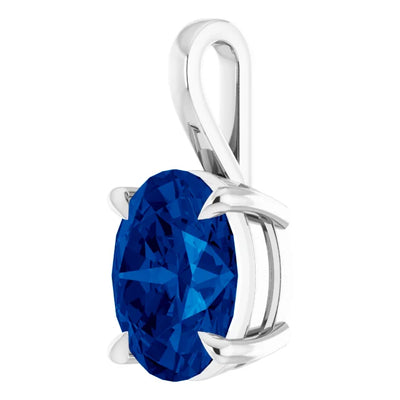 Oval Center 4 Claw Prongs Pendant and Necklace