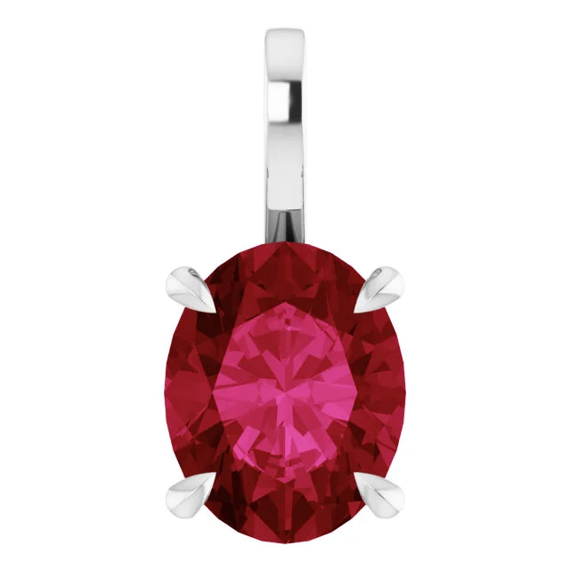 Oval Center 4 Claw Prongs Pendant and Necklace