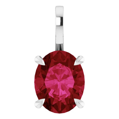 Oval Center 4 Claw Prongs Pendant and Necklace